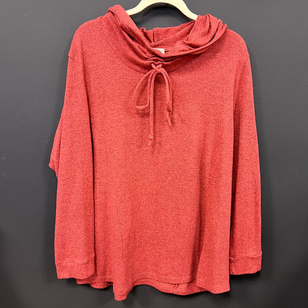 Derek Heart Heathered Red Cowl Neck Sweater Size 3XL
