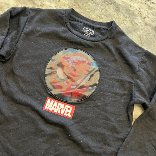Marvel Spider Man Holographic Black Sweatshirt Boys 8