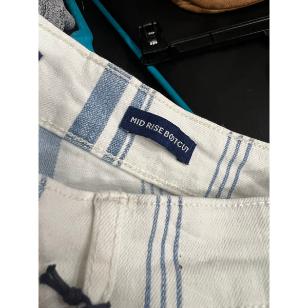 NWT Chaps Mid Rise Bootcut Light Blue Stripe Jeans Size 14