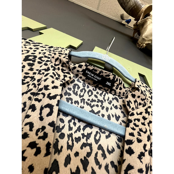 Women's Leopard Long Sleeve Maxi Dress Plus Size 3XL