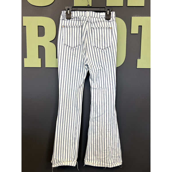 Judy Blue High Rise Pinstripe Super Flare Jeans Size 28