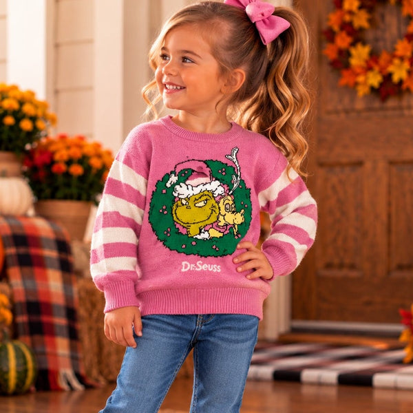 Girls Pink Grinch Sweater Size 4T