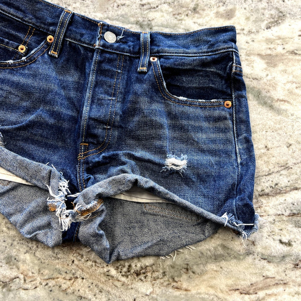 Levi's Dark Wash Cutoff Denim Shorts Size 25