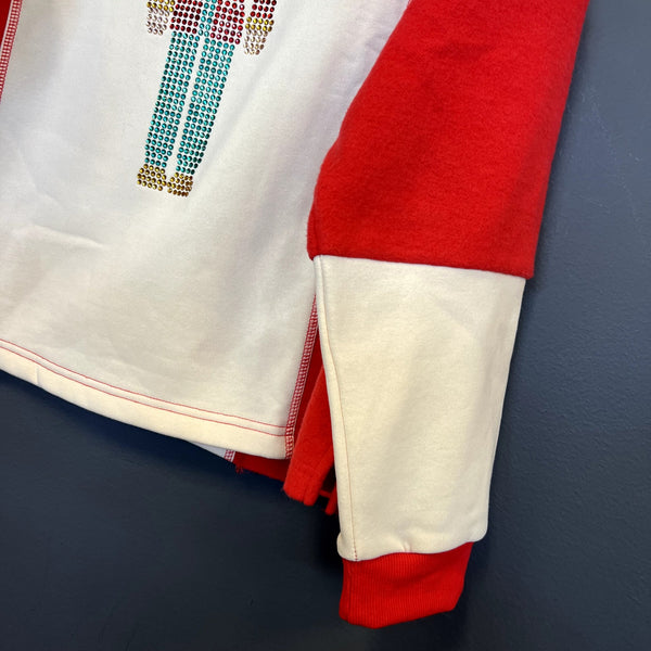 NWOT Anniewear Rhinestone Nutcracket Color Block Sweater Large