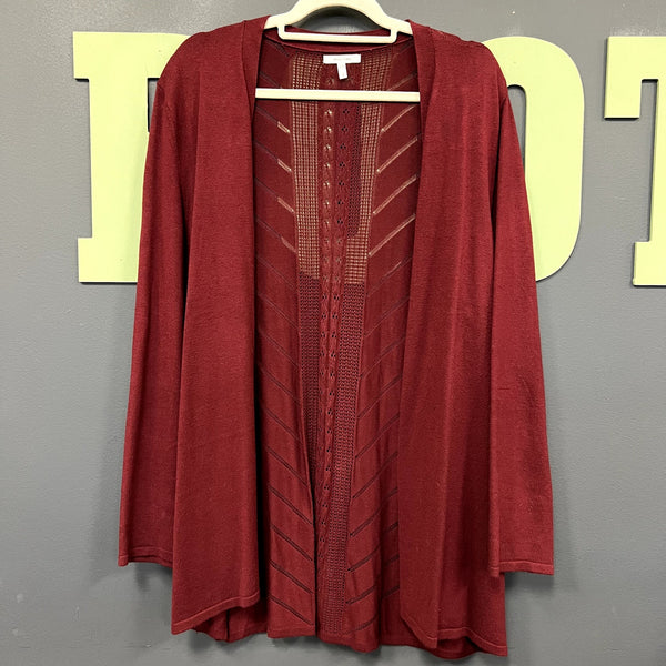 Maurices Maroon Knit Open Front Cardigan Plus Size 2XL