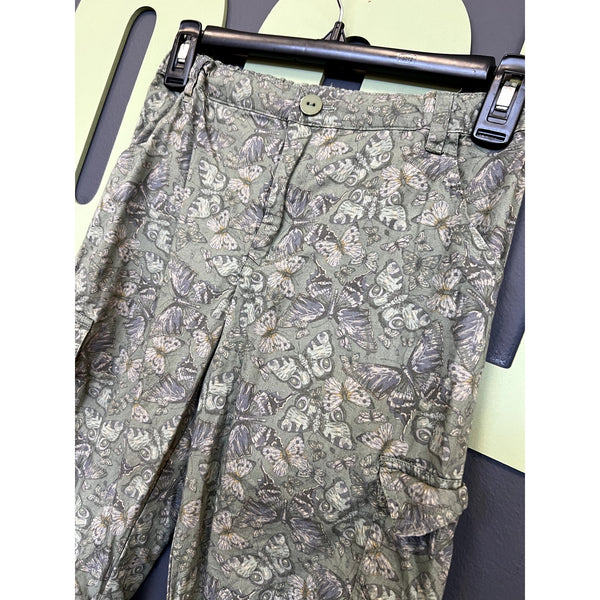 Art Class Girls Green Butterfly Cargo Pants Size Youth Large