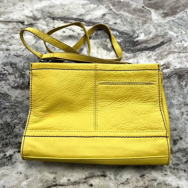 The Sak Yellow Leather Demi Crossbody Clutch