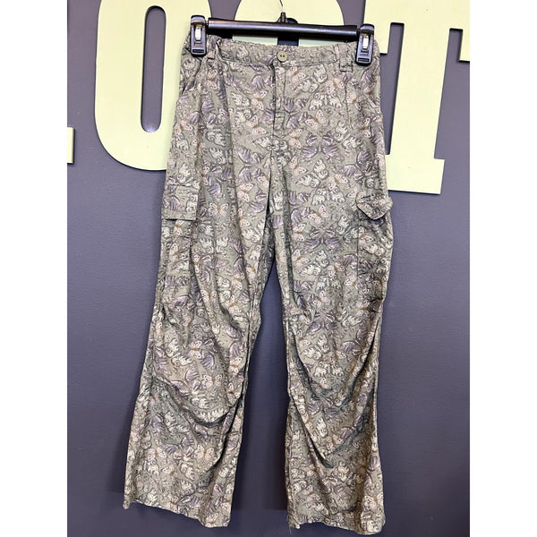 Art Class Girls Green Butterfly Cargo Pants Size Youth Large