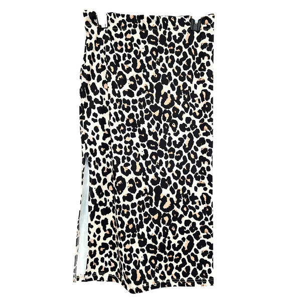 Jess Lea Leopard Side Slit Midi Skirt Size Small