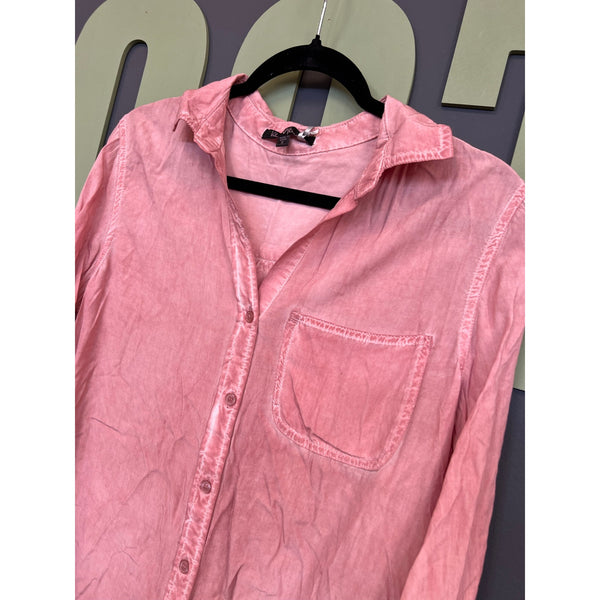 NWT Velvet Heart Garment Wash Pink Button Down Top Size Small