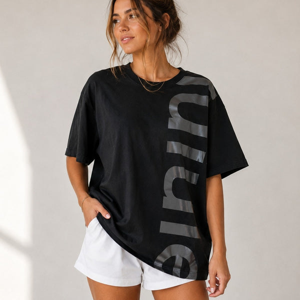 Lululemon All Yours Black Boyfriend Tee Size 8
