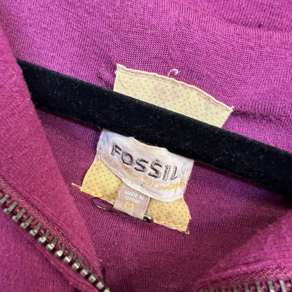 Fossil Plum Full Zip Hooded Jacket Medium
