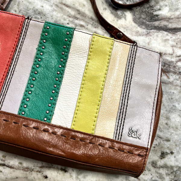 The Sak Striped Leather Iris Crossbody Bag