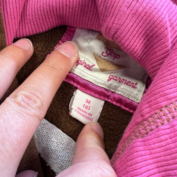 Gap Brown + Pink Girls Hoodie Medium (8)