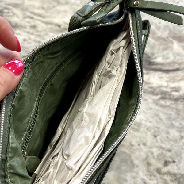 NWT Olive Green Nylon Crossbody Bag