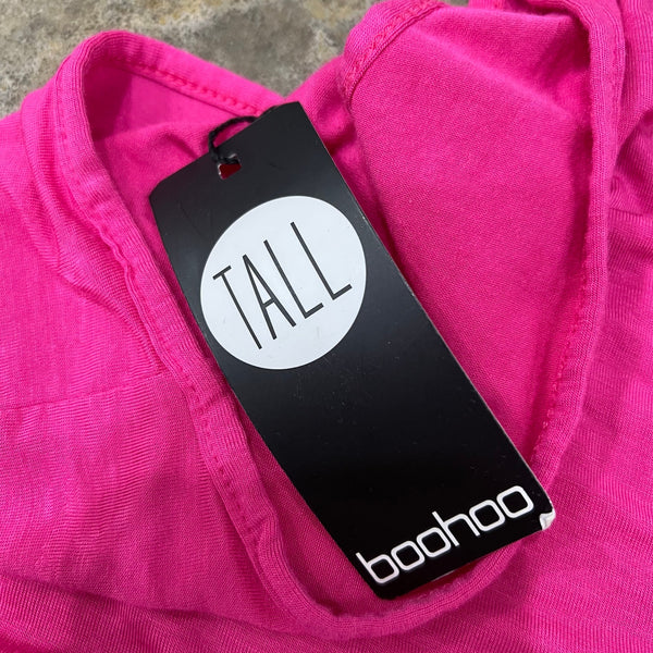 NWT Boohoo Pink Halter Top Size 8 Tall