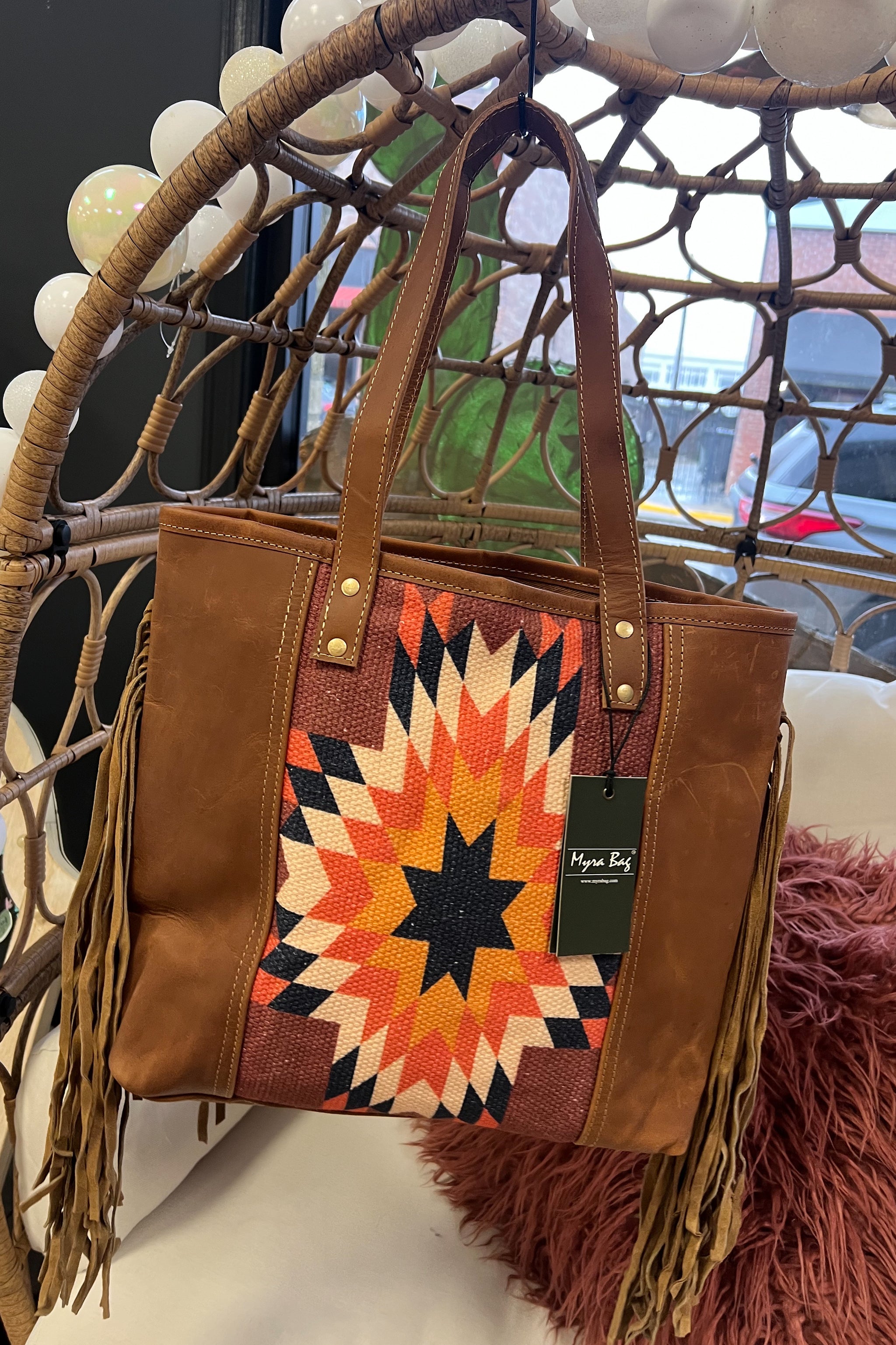 The Scottsdale Aztec Fringe Backpack – Southern Roots Boutique display picture 2