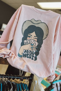 Wild as the West Peach Sweatshirt