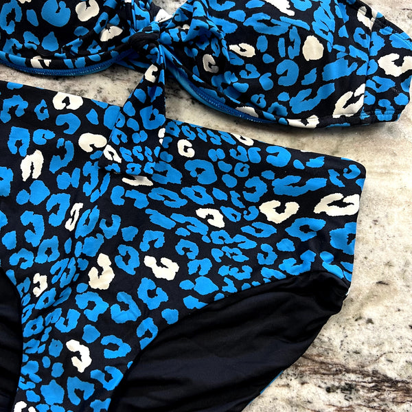 Coco Reef Blue Leopard Bikini Set Women's Size M/L