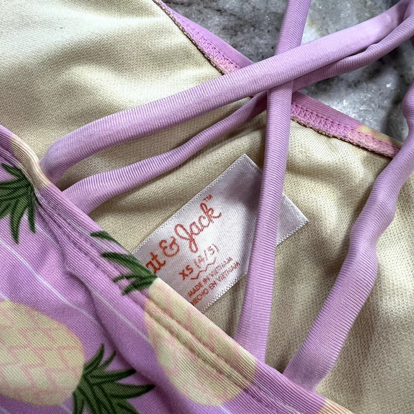 Cat & Jack Pink Pineapple Girls Bikini Set Size XS 4/5