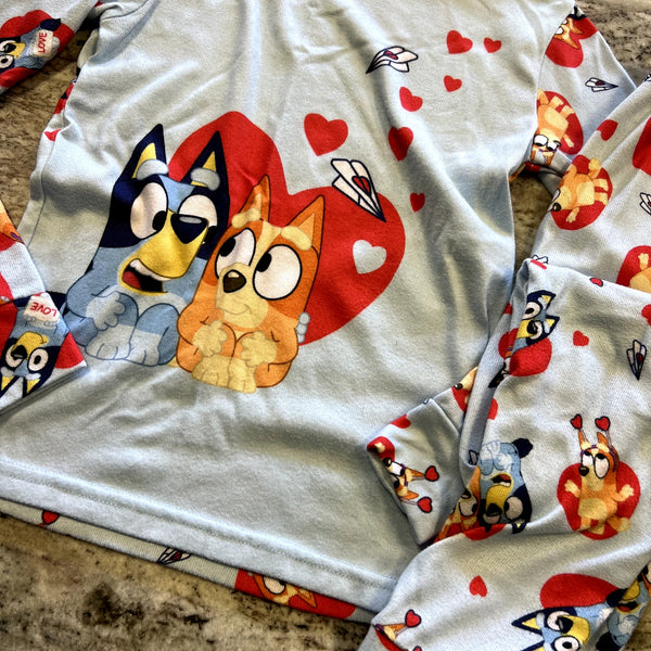 Bluey Butter Soft Valentines Pajama Set Size Girls 10