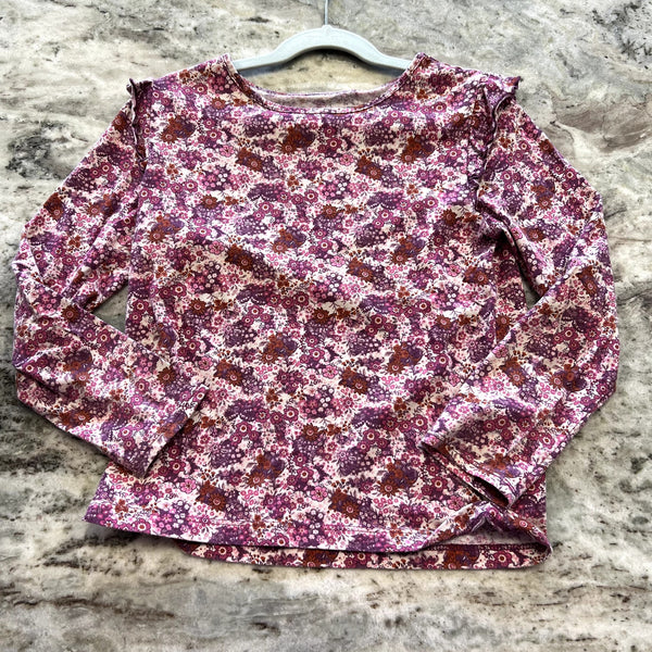 365 Kids Girls Purple Floral Top Size 7
