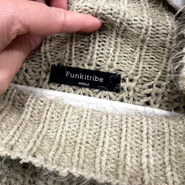 Women's Sage Fuzzy Mock Neck Sherpa Sweater Medium