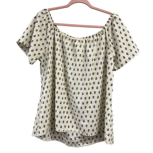 Xhiliration Ivory Off Shoulder Blouse Medium