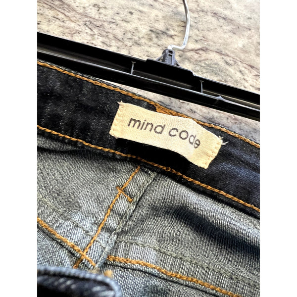 Mind Code Dark Wash Distressed Straight Leg Jeans Size 11