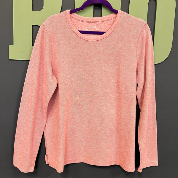 Sonoma Pink Long Sleeve Ribbed Tee Size Large