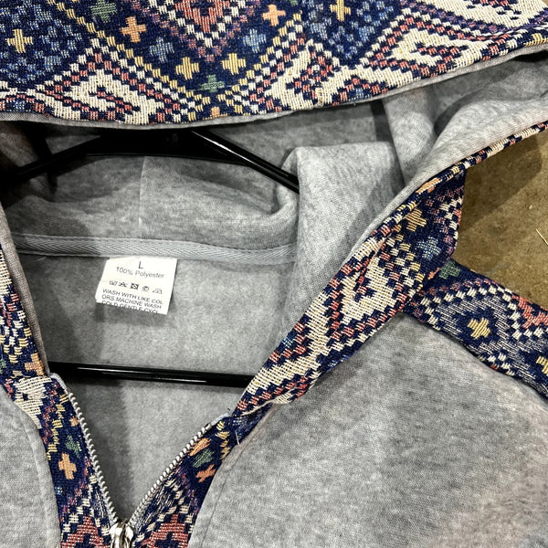 NWOT Men's Aztec Quarter Zip Hooded Pullover Large