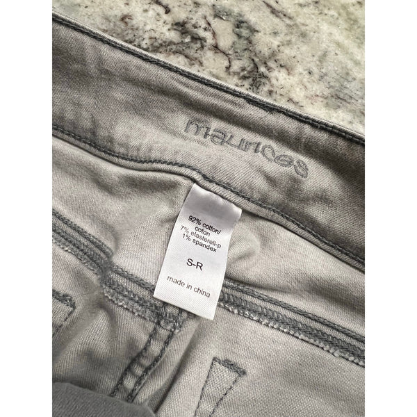 Maurice's Low Rise Washed Light Gray Skinny Jeans Size Small Regular