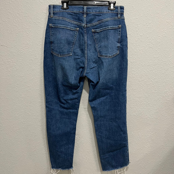 Old Navy Extra High Rise Straight Leg Distressed Button Fly Jeans Size 12