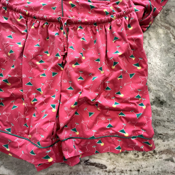 My Danielle Pink Two Piece Cocktail Pajama Set Large