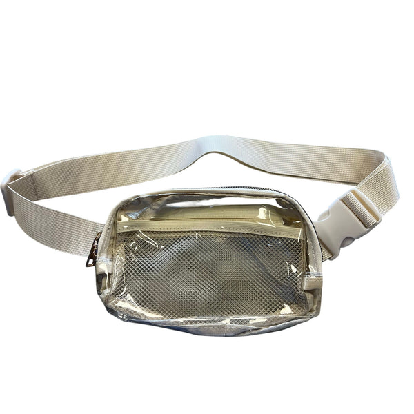 NEW Light Tan Clear Fanny Pack