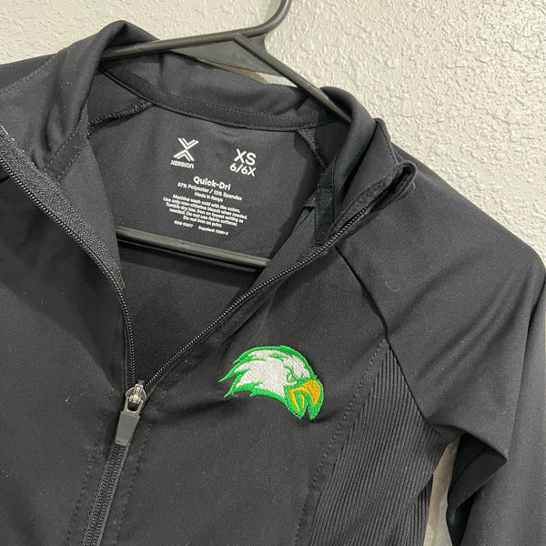 Xersion Girls GCT Eagles Embroidered Black Athletic Full Zip Jacket Size 6X
