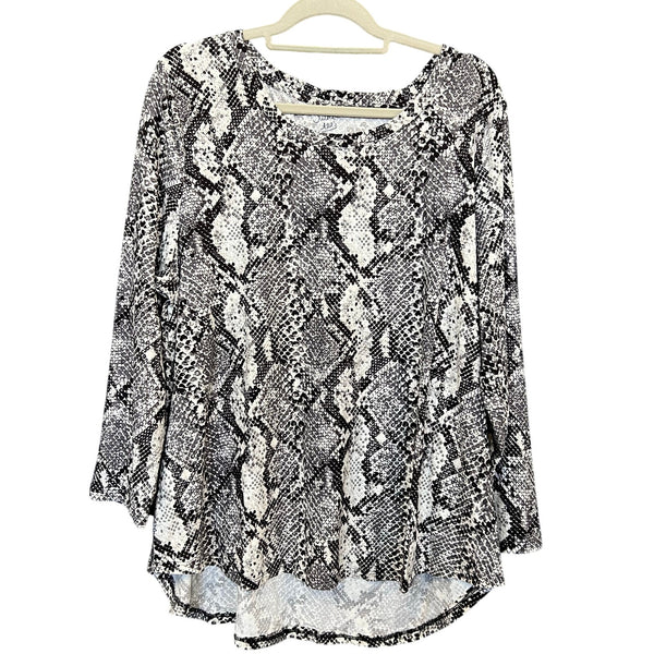 Pink Rose Butter Soft Snake Skin Long Sleeve Blouse Size 2XL