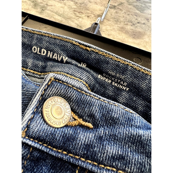 Old Navy Mid Rise Rockstar Super Skinny Jeans Size 10
