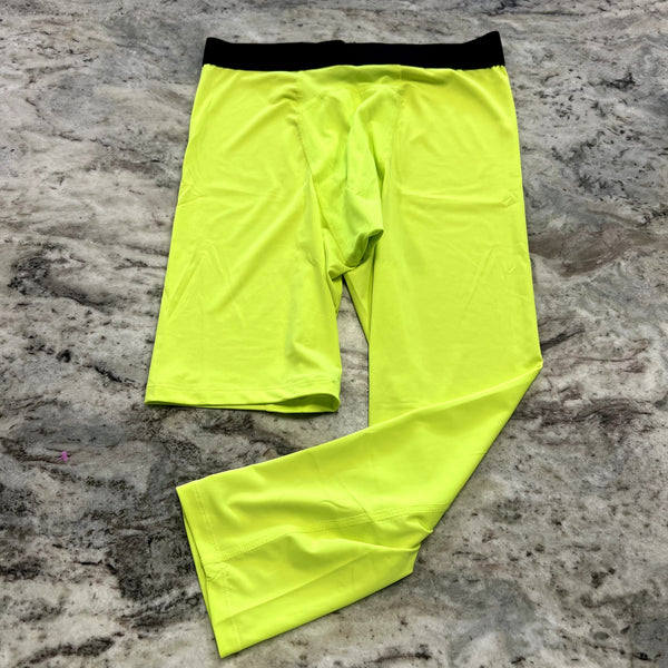 Men's 3/4 Compression Leggings Neon Yellow Size Small