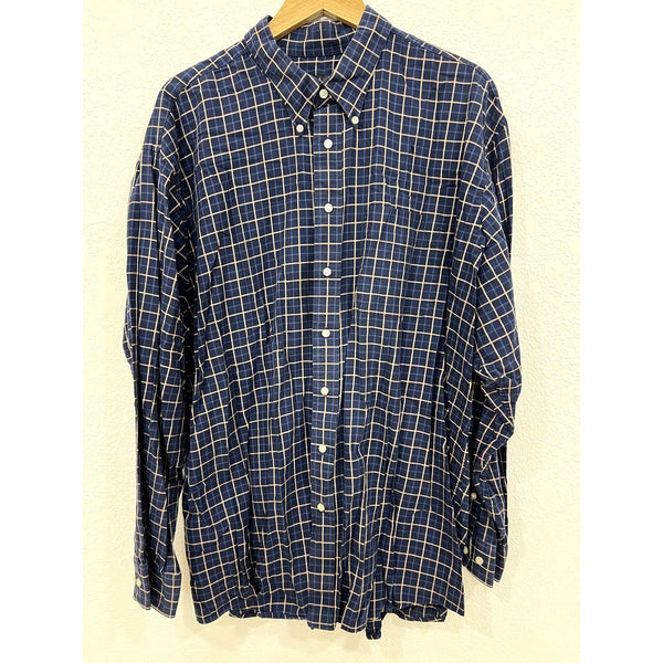 Jos. A Bank Executive Collection Blue Plaid Button Down XXL