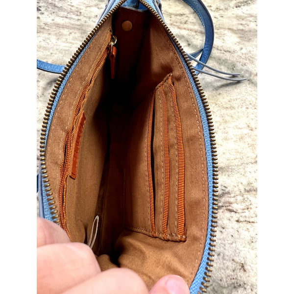 Hobo Jewel Leather Crossbody Bag Tranguil Blue