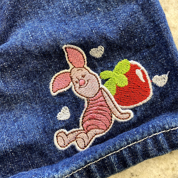 Disney Winnie the Pooh Piglet Strawberry Denim Shorts Size 12 Mo.