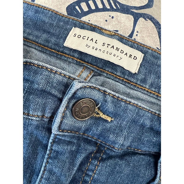Social Standard by Sanctuary Mid Rise Crop Straight Leg Jeans Size 12