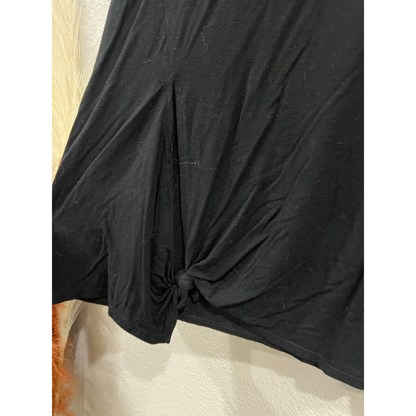 Fabletics Black Side Tie S/S Crew Neck Top Large