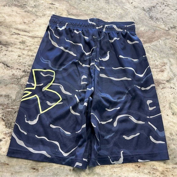 Under Armour UA Navy Swirl Loose Fit Athletic Shorts Size Youth Med