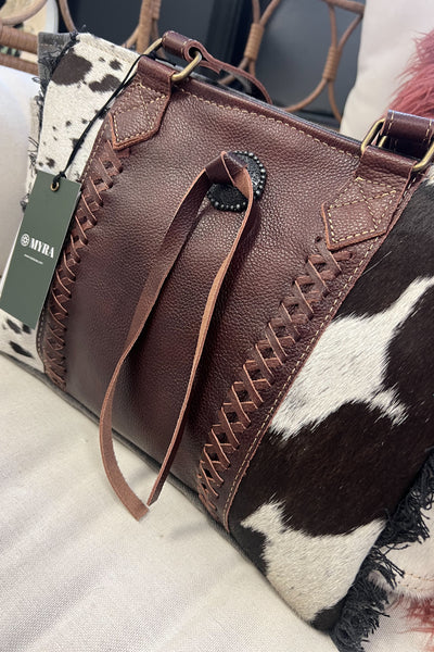 The Rosie Cross Stitched Cowhide Bag