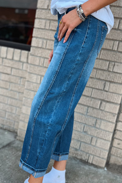 Medium Washed Barrel Jeans