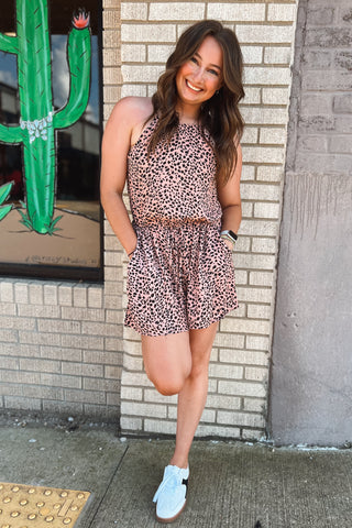 Blush Mauve Cheetah Print Romper
