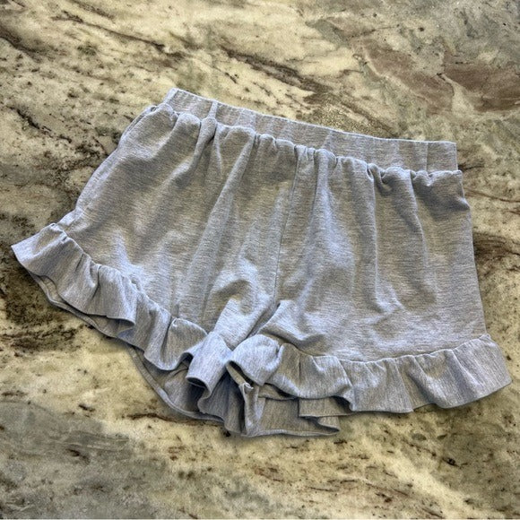 Girls Gray Ruffle Shorts Size 12