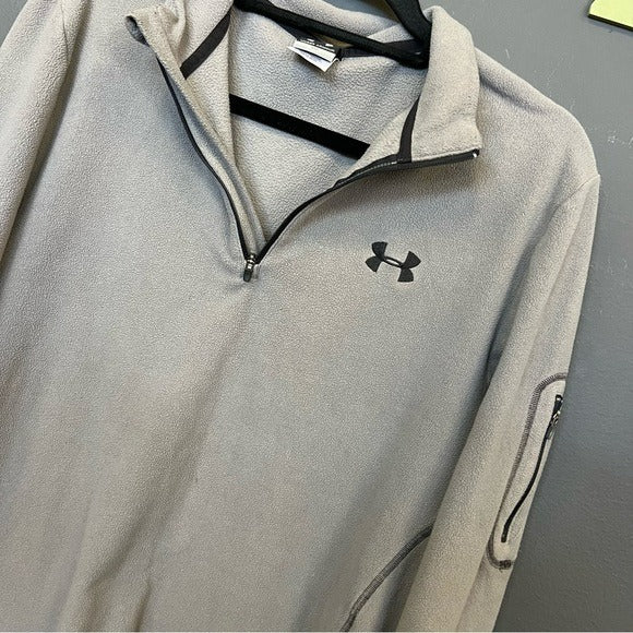 Under Armour UA Gray Fleece Quarter Zip Pullover Size Medium